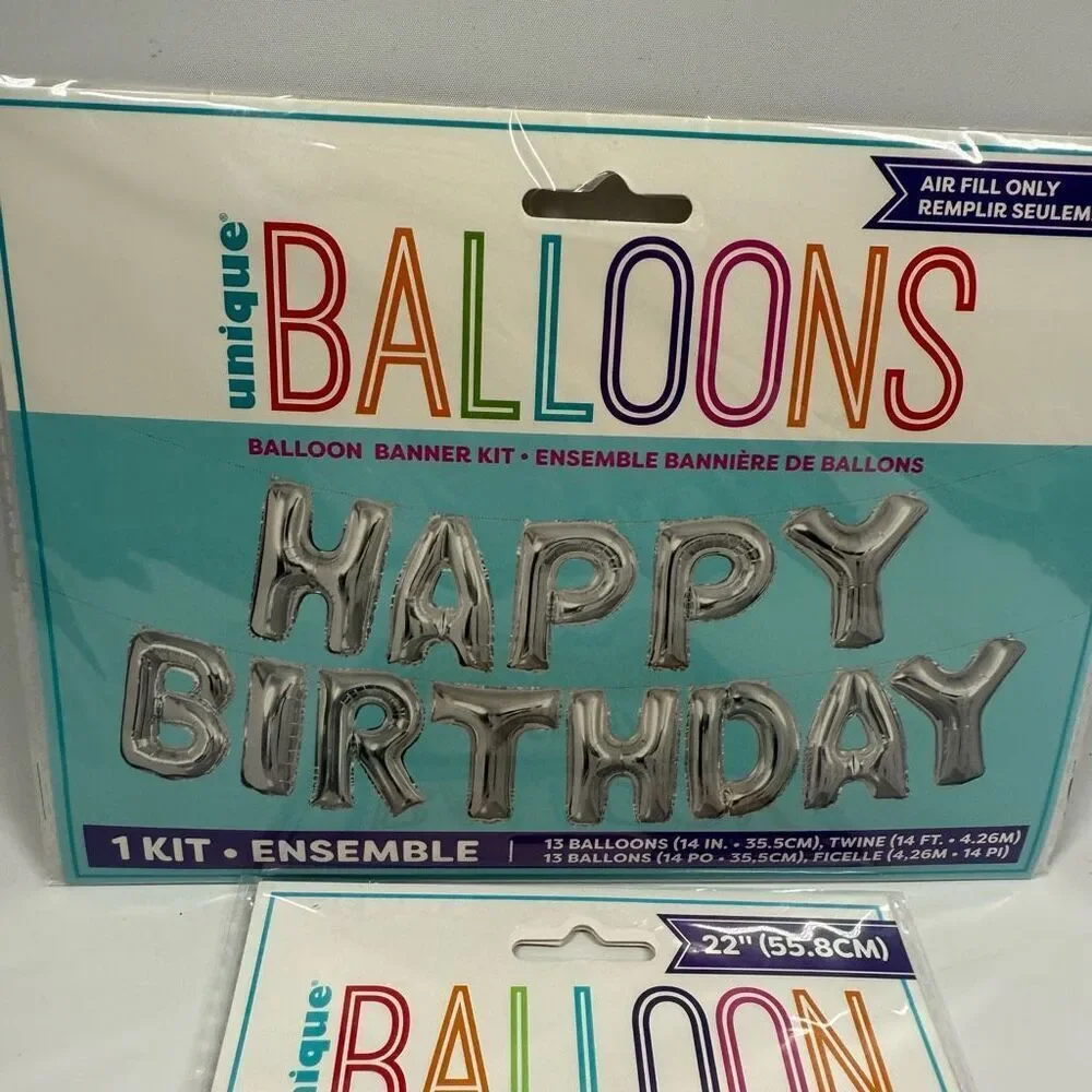 D37.  Party Decorations- 2 piece birthday age to perfection foil balloons